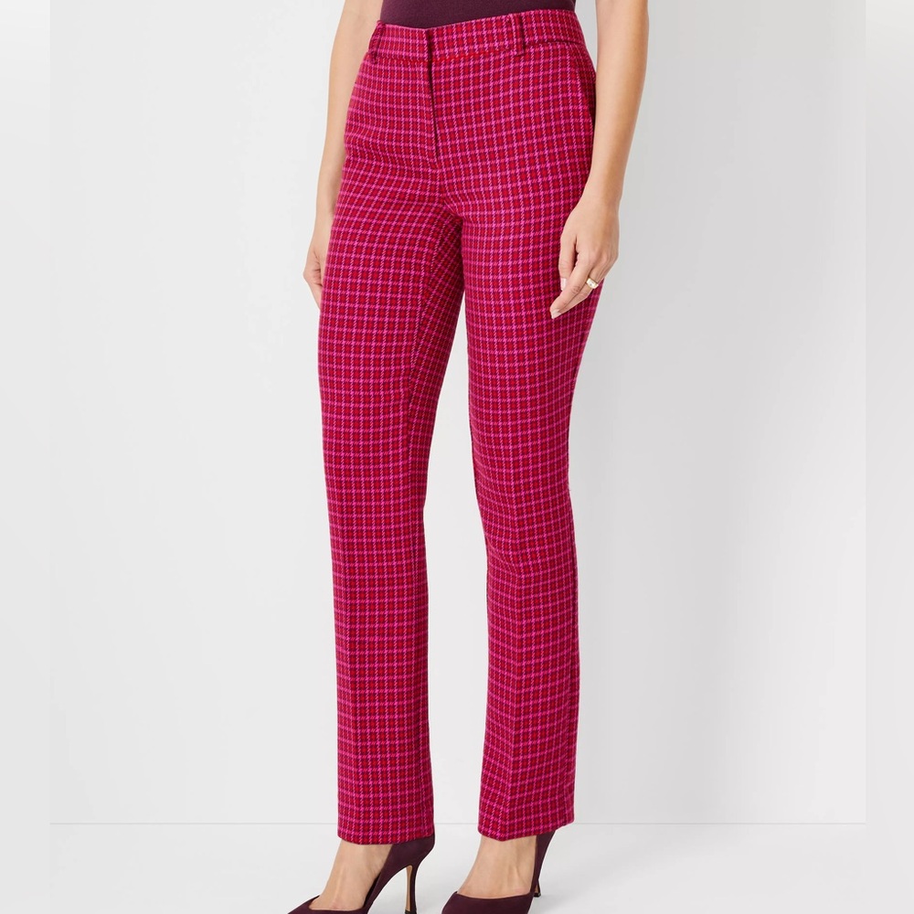 Ann Taylor The Sophia Straight Pant in Houndstooth 8 Tall NWT